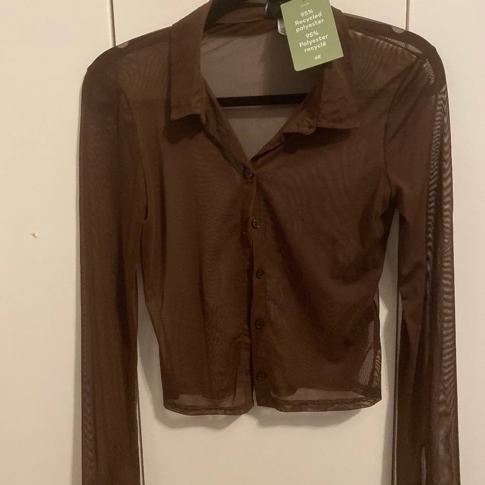 Sheer button down blouse